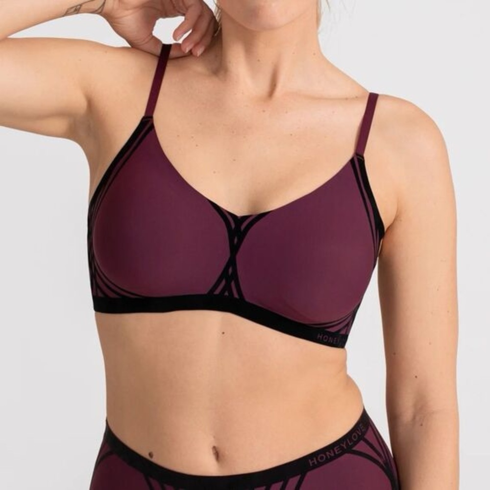 Honeylove LiftWear Silhouette Bra in the color Fig size Medium